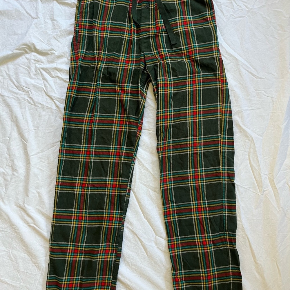 Goodfellow & Co Pajama Jogger Pants Mens Small Flannel Sleepwear Green Plaid
